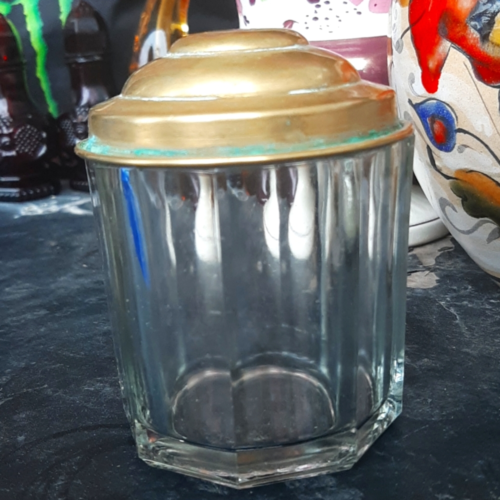 Antique brass and glass humidor